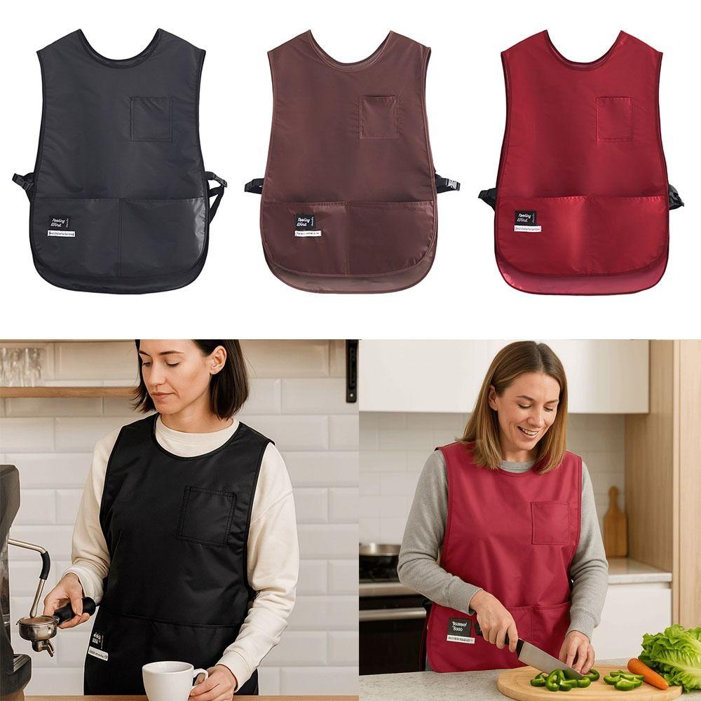 PVC Oil-resistant Vest Apron Waterproof Cooking Baking Bibs Workwear Vest Chef Apron  Household