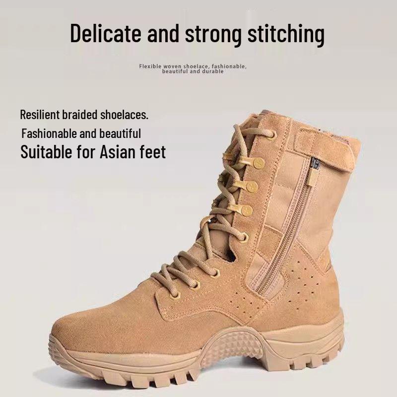 

Мужские легкие тактические боевые ботинки из коричневой кожи на молнии EU 37