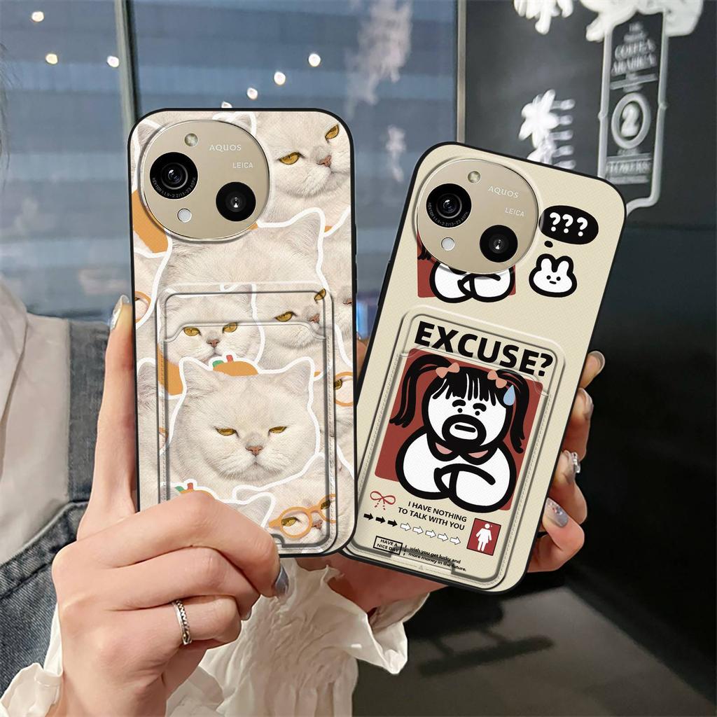 Cartoon Durable Phone Case For Sharp Aquos R10/SH-51F Shockproof Soft case Fashion Design Card sleeve Anti-knock Cute