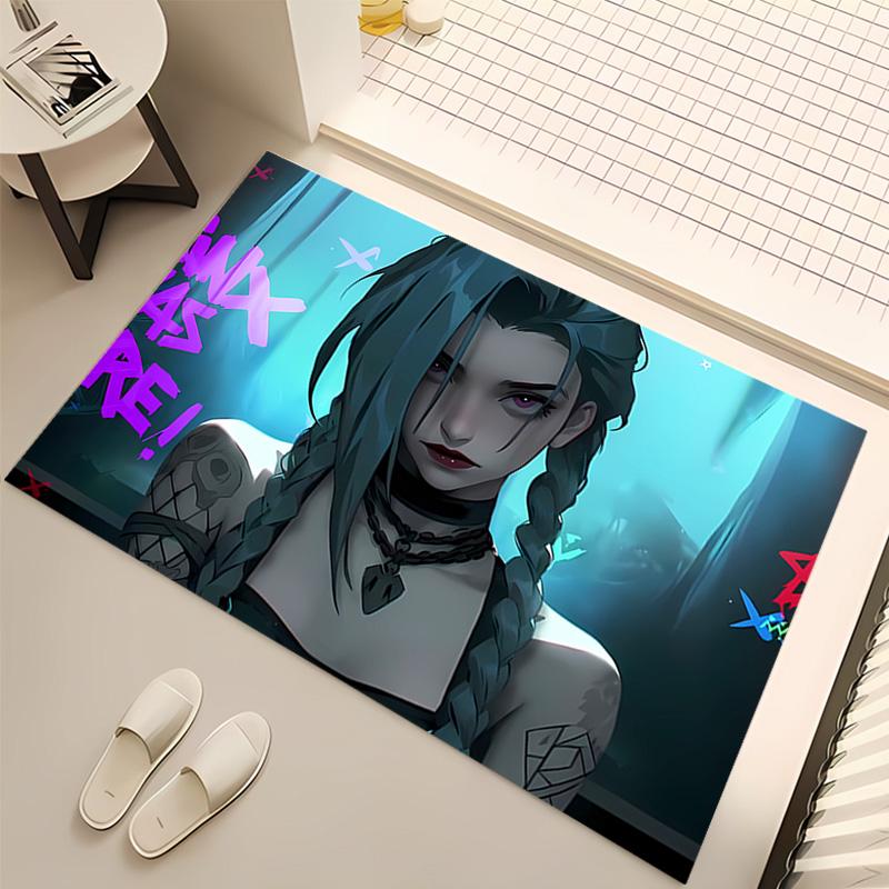 League of Legends Jinx Print Area Rug - Soft,Washable Non-Slip Indoor Mat,Living Room,Home Office Decorative Rug