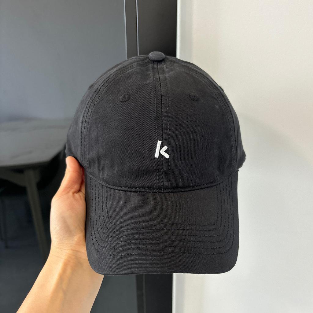 Korean Letter K Embroidery Baseball Cap Soft Top Shows a Small Face, Big Head Circumference, Wide Brim, Sunshade, Spring and Summer Peaked Cap Tide