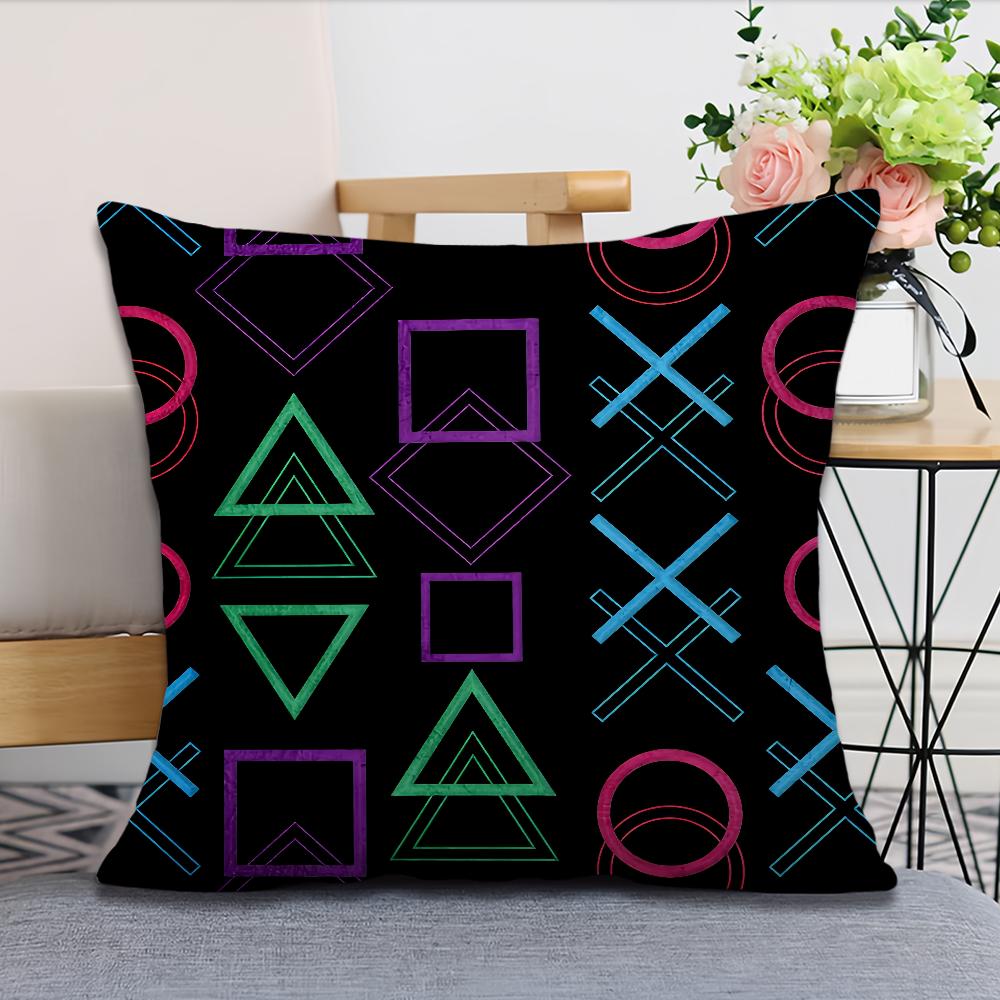 Style Soft Comfortable Anime Gamer Pillow Case for Sofa Living Room Game Home Office Fan Decor Design Square Protective Covers