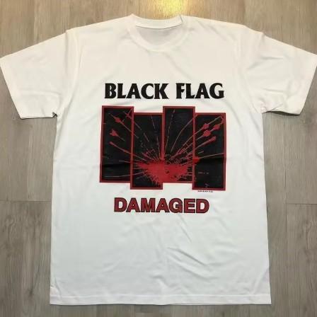 Women s Fashion T-Shirt Black Flag Black Flag Band Punk Rock American Retro VTG Hig S