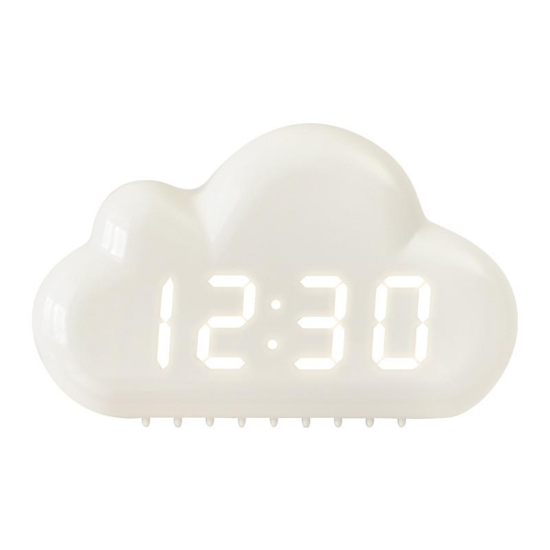 Cloud Shape Led Alarm Clock With Voice Control Night Light For Students And Bedroom Decor