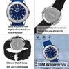 Silikon Sport Wasserdicht Armbanduhr Stilvoll Lässig Marke Analog Herrenuhr Große Arabische Ziffern Leicht Ablesbares Zifferblatt Datum Fluoreszierend Luxus