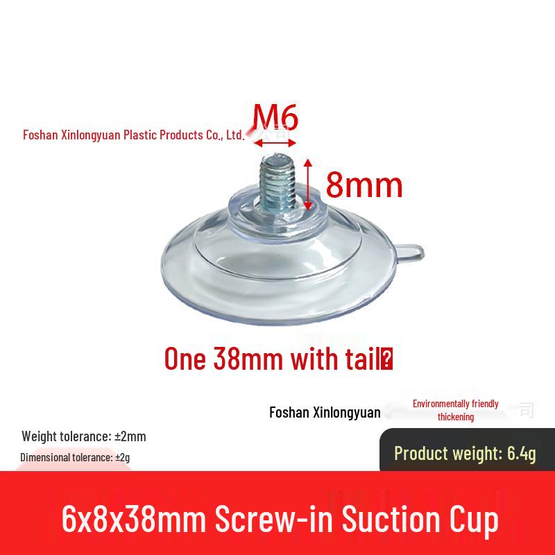 M4-M8 Transparente PVC-Saugnapf mit Gewindestange
