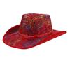 Red Christmas Cowboy Hat Santa Claus Decoration Holiday Party Props Wide Brim Cowgirl Hat Jazz Hat