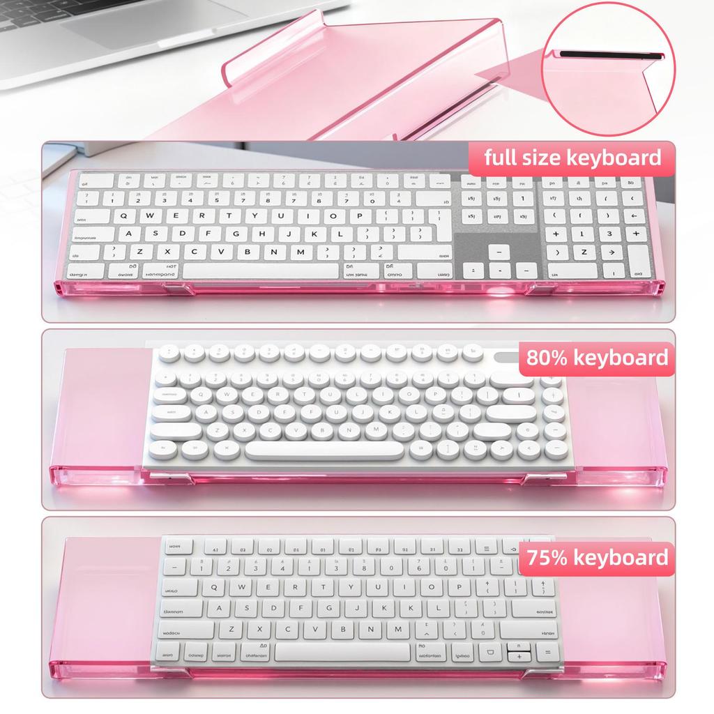 Acrylic Keyboard Display Stand - Transparent Riser for Desktop 
