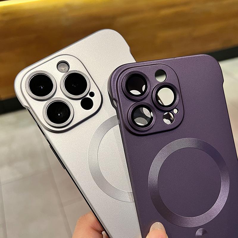 "Magnetic Frameless Case for iPhone 14 Pro/15 Plus with Heat Dissipation"