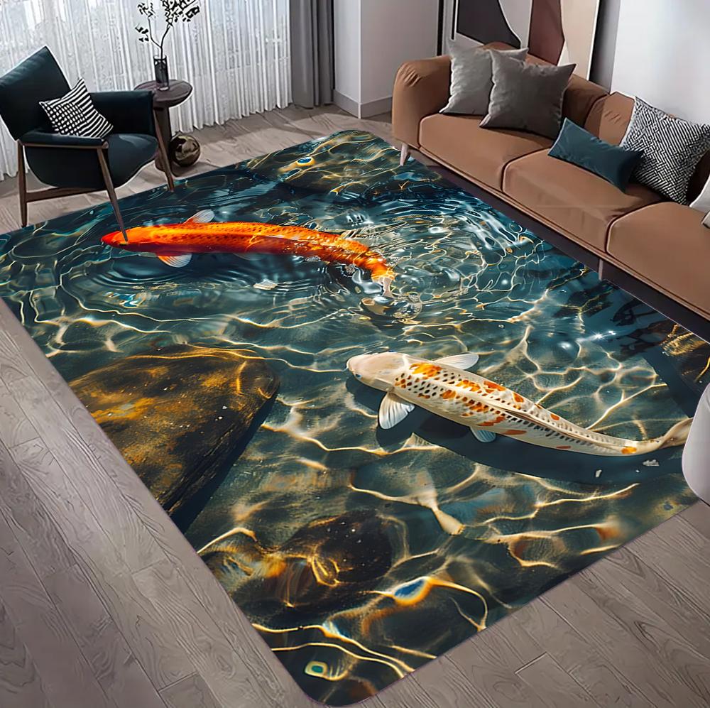 Beach Ocean Wave Design Ultra-Soft High-Density Microfiber Area Rug Perfect for Home Decor Bedroom Living Room Kids Playroom Mat