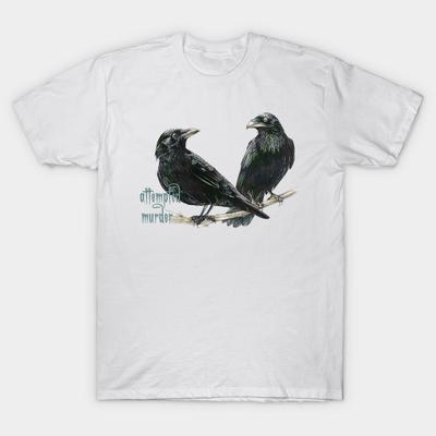 Asian Size Men Print T-shirt A Murder Of Crows - Attempted No-Cut Heat Transfer Print Cotton Tshirt