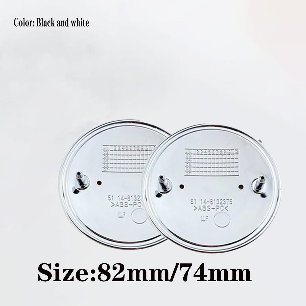 

82MM 74MM Передняя эмблема на капоте Задний логотип багажника Для E36 E46 E39 E60 F20 E90 E91 E53 E87 E34 Автомобильные аксессуары 74mm(Black White)