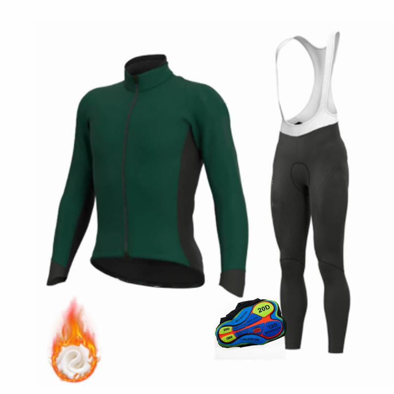 2026 Winter Warm Cycling Clothing Set  MTB Suits Long Pants with 20D Gel Bike Clothing Men Thermal Fleece Bicycle Uniform Cycling Sets