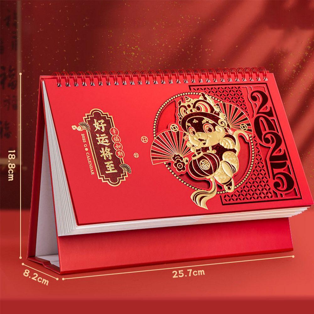 Paper Snake Year Desk Calendar China Style Desktop Flip Calendar New Standing Desktop Calendar