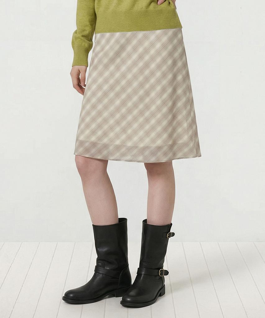 Top Girl Sheer Check Midi Skirt_T611Bt715