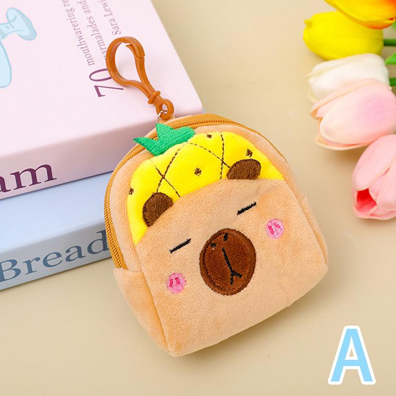Kawaii Capybara Plush Keychain Cartoon Mini Coin Purse Car School Bag Pendant Popular  Trendy Cute Gift