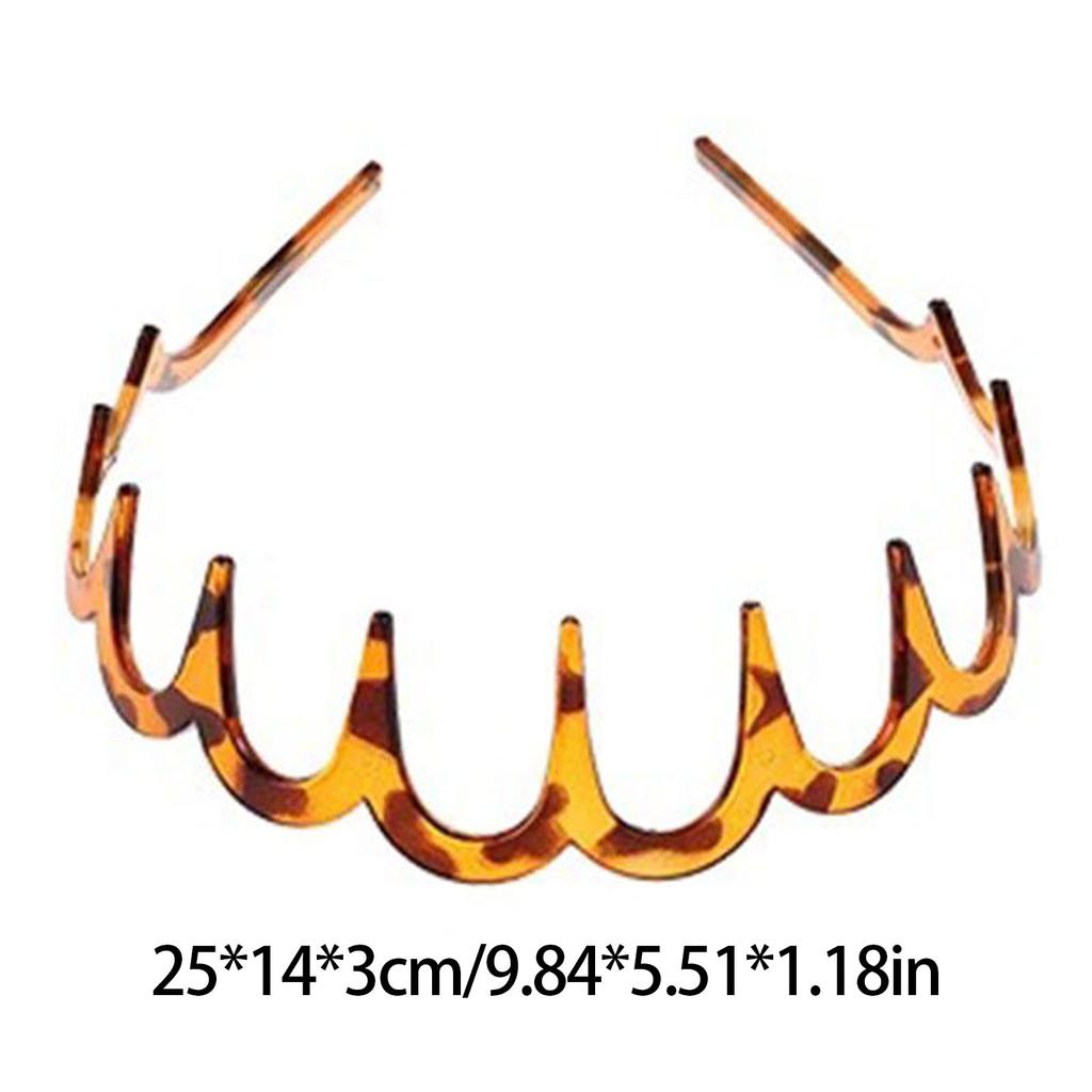 2Pcs Headband with Teeth Slip Resistant Wavy Plastic Hair Hoop Women Hairpiece Accessory For Festival Event Daily Use