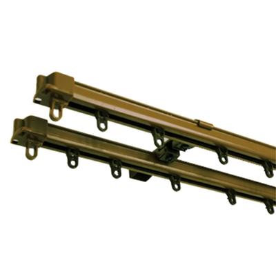Square Retractable Curtain Rail, Double, Light Brown, 1.1-2.0m