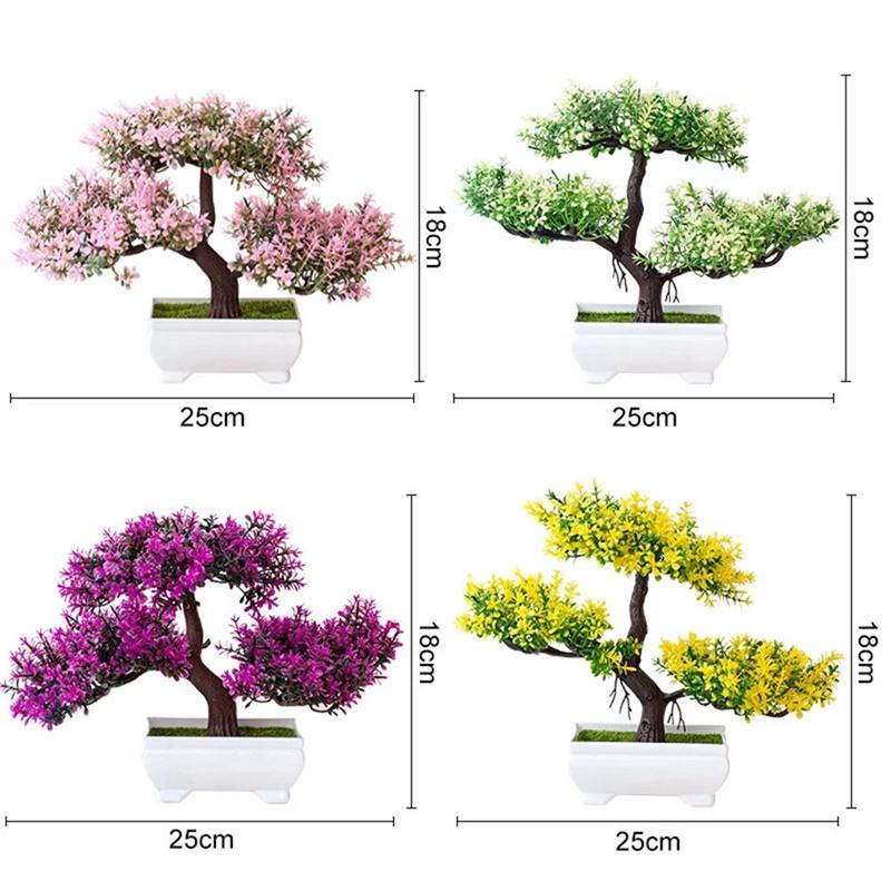 Kunstige planter Bonsai Liten Trepotte Falske Plante Blomster Potte Ornamenter For Hjem Rom Bord Dekorasjon Hotell Hage Dekor