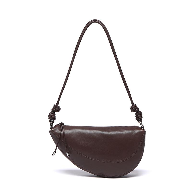 Fashion spring and summer new national style simple shoulder bag soft leather large capacity wide shoulder strap crossbody saddle bag commuting