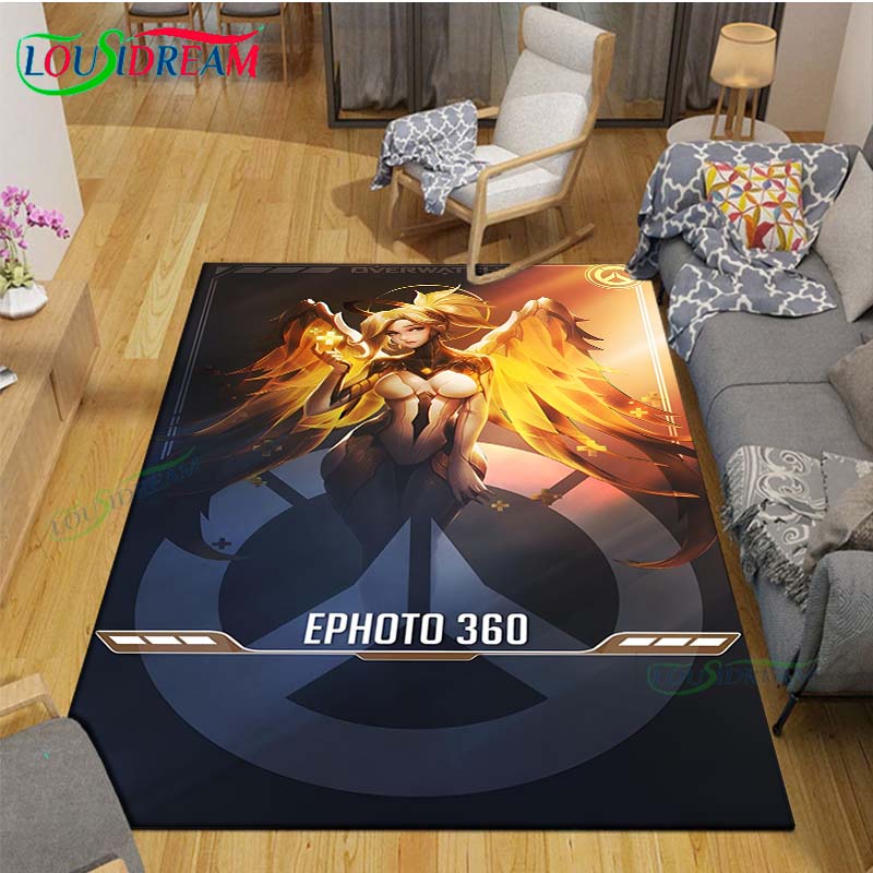 Classic Game Role O-Overwatch Printed  Carpets Living Room Anti-Skid Area Rug Kids Bedroom Mats Game Mat Large Carpet Decor