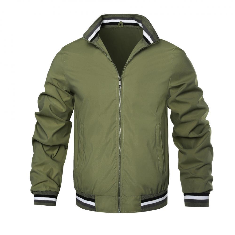 Herren Stickerei Weizen Stehkragen Baseballjacke - Große Größen Lässige Mode für Frühling und Herbst