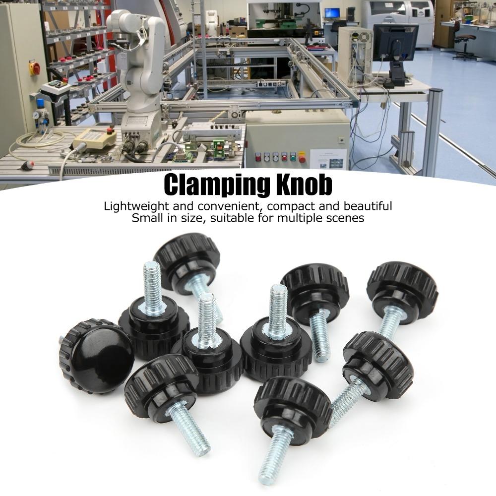 20pcs Round Clamping Knob Male Thread Knurled Grip Knob Straight Hand Grip Twist Nut Lathe