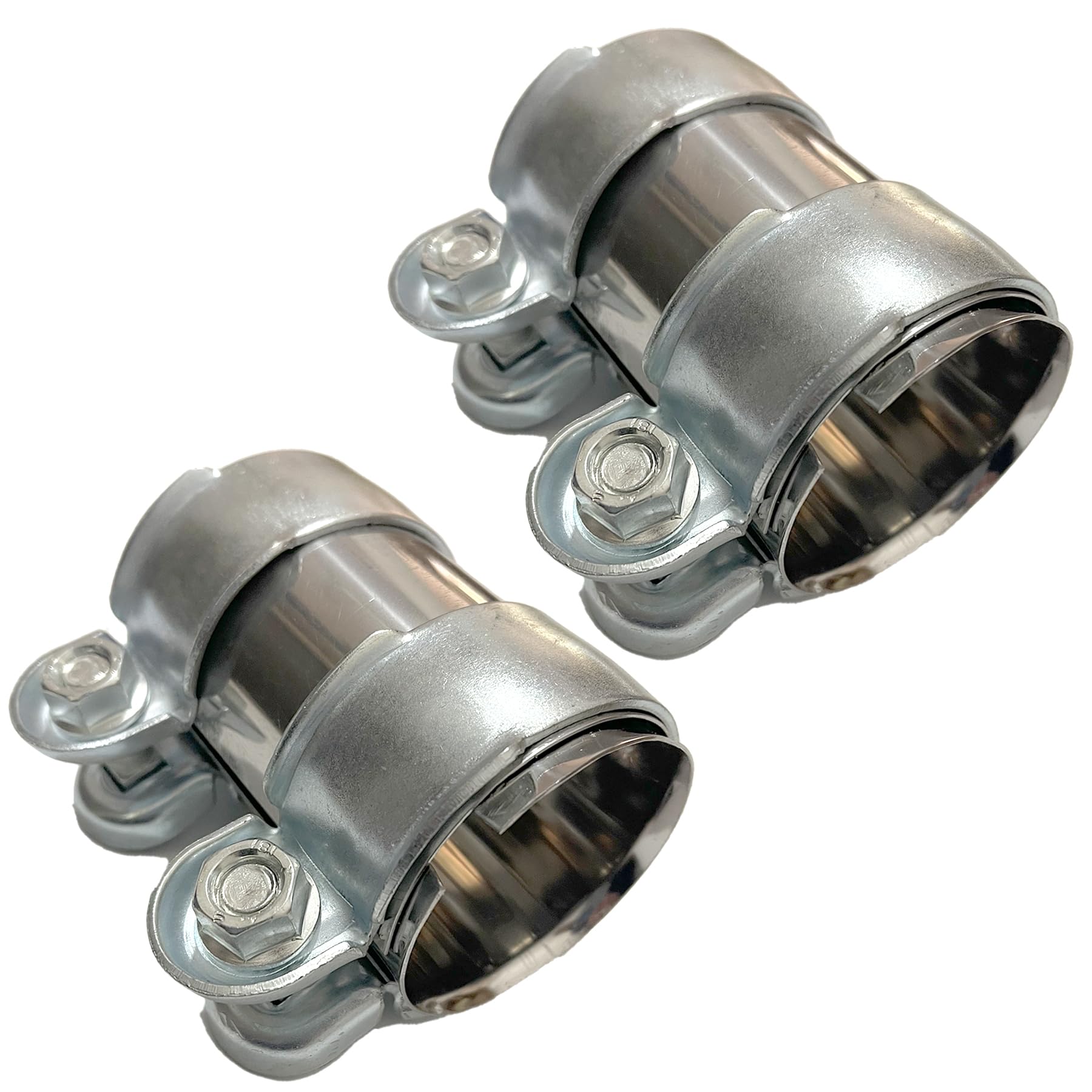 

Moderno YM-290-MC YM-290-MC 2 Piece Motorcycle Parts Stainless Steel Universal Muffler Joint Connection Pipe Clamp 51mm