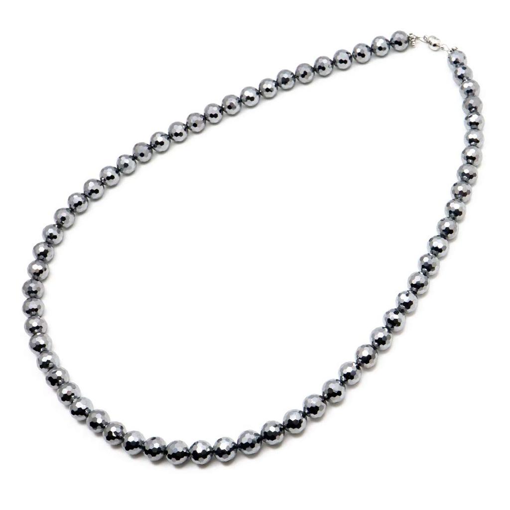 [GOLD STONE] Terahertz Ore Necklace, 8mm, Mirror Cut, Easy to Wear, Magnetic Type, 50cm Long