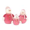 Soft And Cozy Christmas Pink Knitted Hat Snowman Stuffed Doll