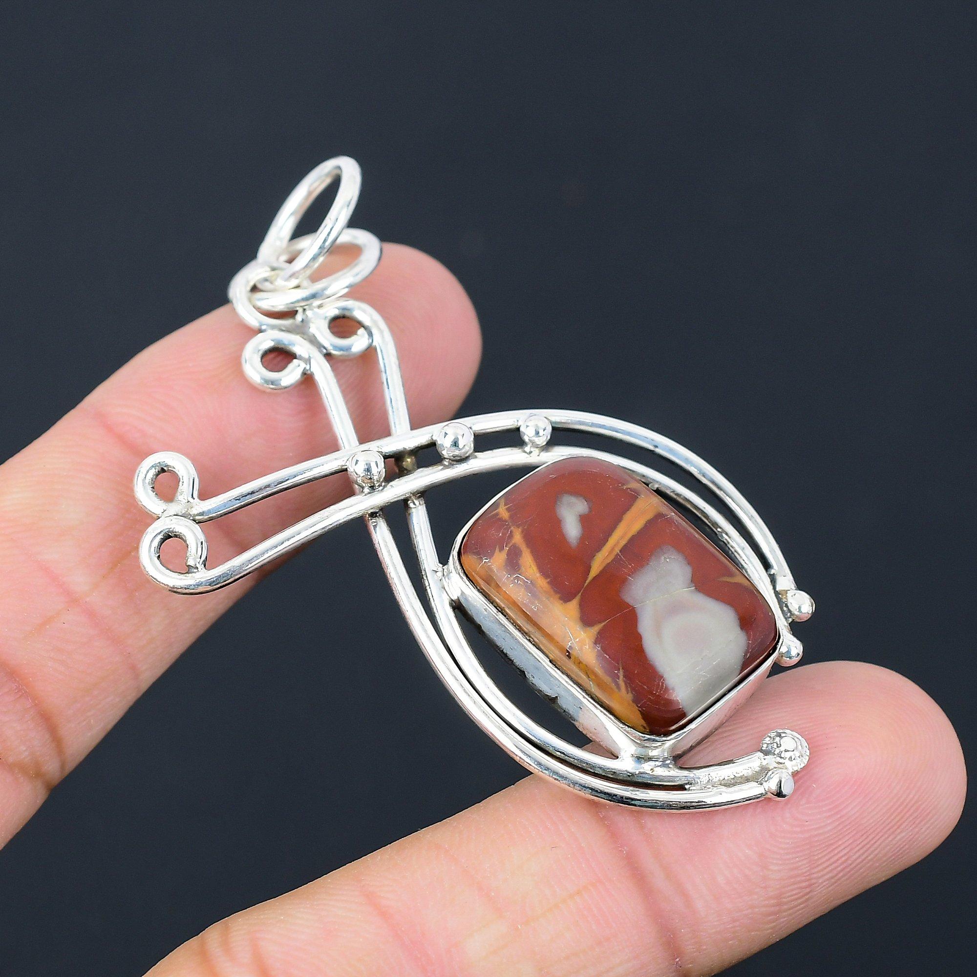Radiant Natural Noreena Jasper 925 Silver Mother Ethnic Elegant Pendant Jewelry