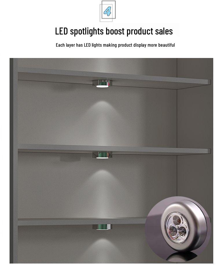 Glass Display Cabinet with Lock for Beauty Salon Cosmetics