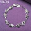 925 Sterling Silver Fashion Pattern Heart Bracelet Party Gift Jewelry