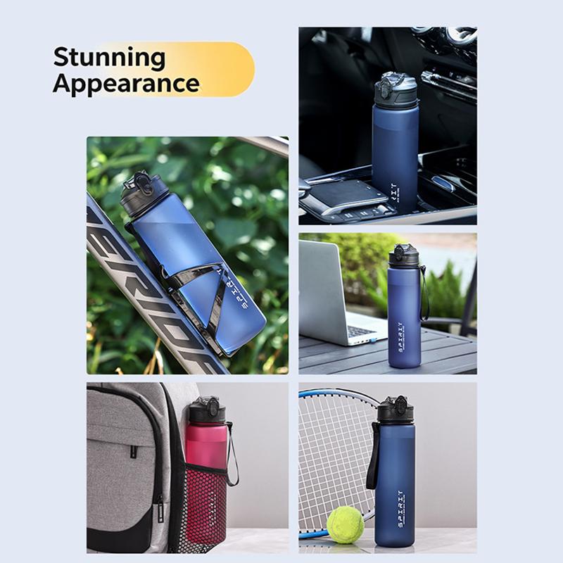 750Ml Large Capacity Sports Water Bottle Gradient Color Plastic Cup Drink Items Outdoor Beach Travel Portable Gym Fitness Jugs