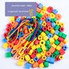 Rainbow Lacing Beads for Toddlers Color and Shape Sorter Fine Motor Skills Early Learning Montessori Toys for Preschool Kids