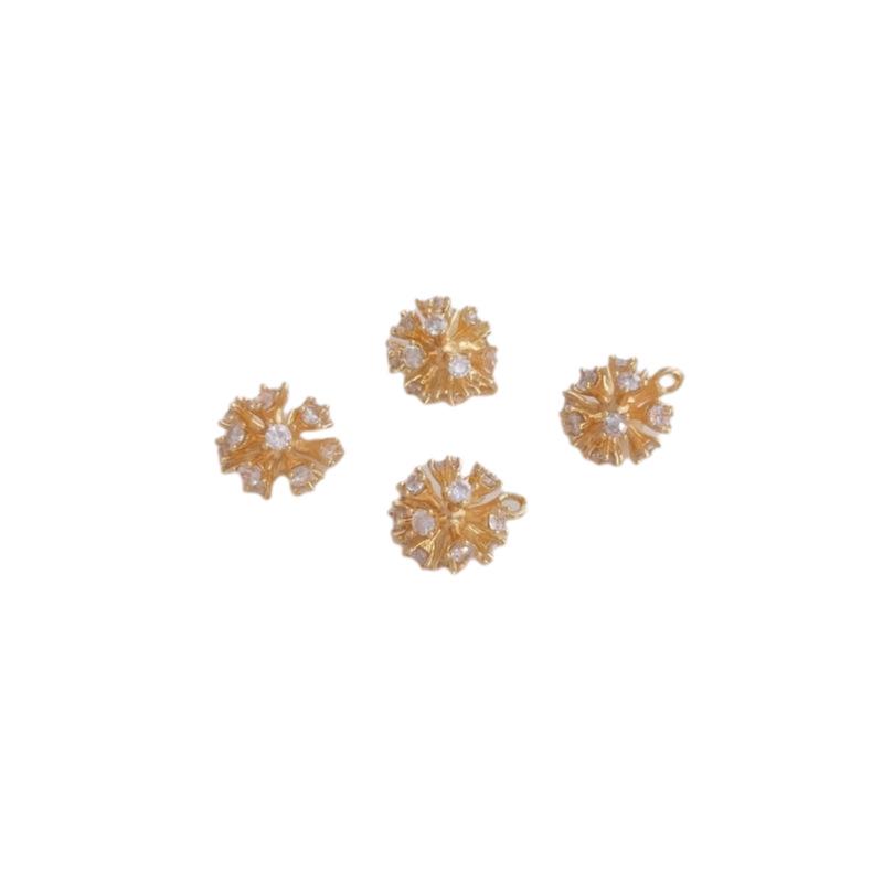 Inlaid Zircon Pine Cone Pendant - 14K Gold-Filled, Tarnish-Resistant, DIY Bracelet & Earrings Handmade Jewelry Charm