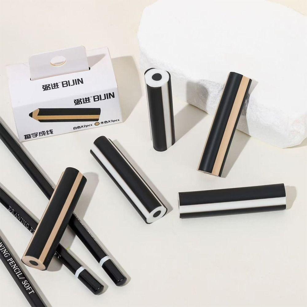 5PCS/Set Pen Shape Eraser Without Leaving Marks Rubber Eraser New Student Stationery  School Office