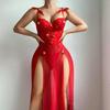 2025 New European & American Red Sexy Long Dress & Lingerie for Women