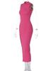 European American Sleeveless Slim Fit Round Neck Midi Dress - Women's Fashion 2026