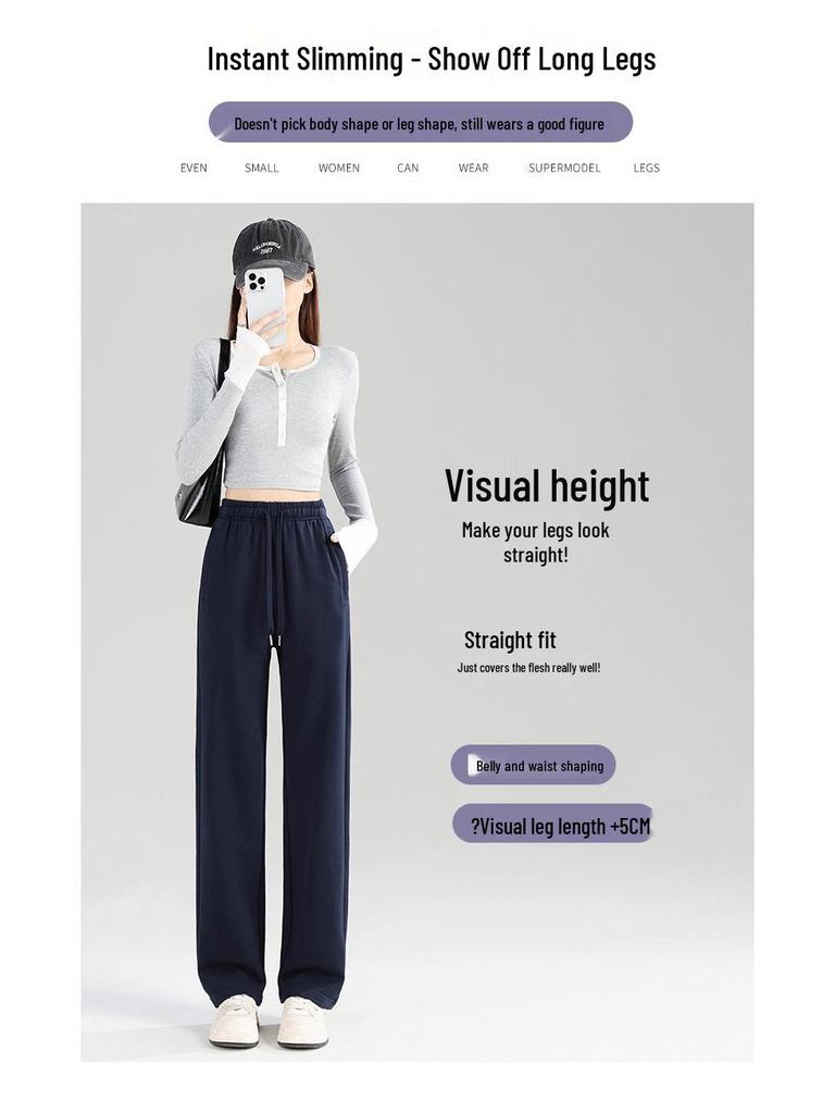 New Winter High-Waist Fleece-Lined Embroidered Pants - Women's Loose-Fit Warm Sweatpants