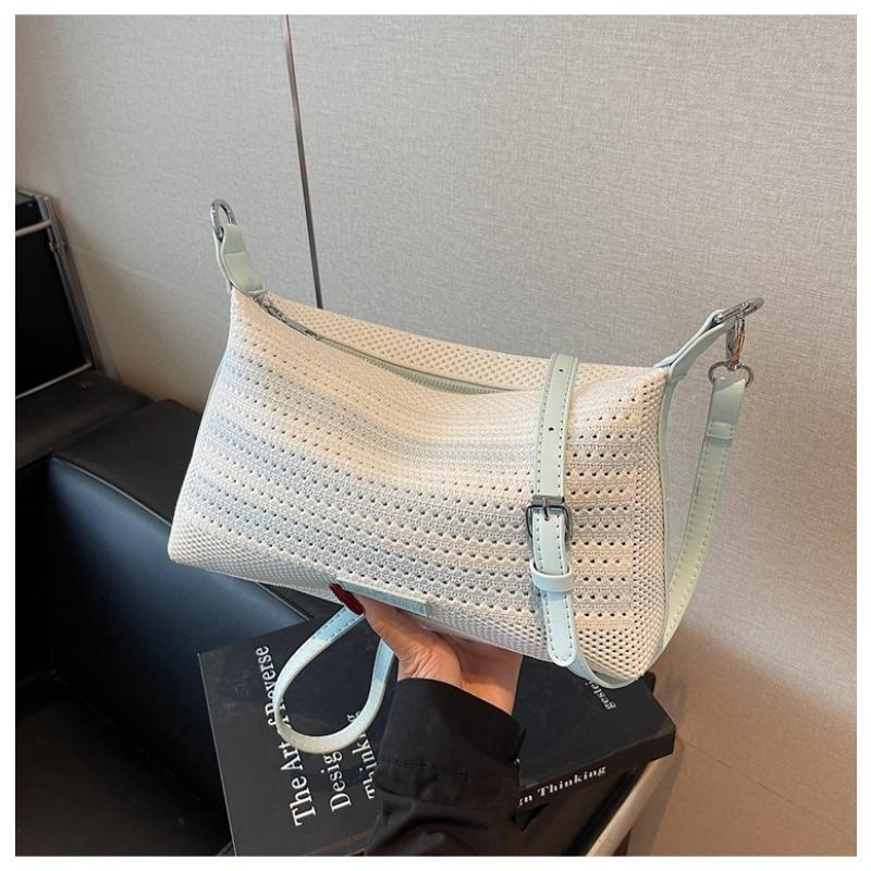 Große gewebte Tasche Damen Sommer neue lässige vielseitige Schulter-Umhängetasche Pendler Knödeltasche