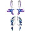 Orstarry 925 Silver Blue Purple Bird Drop Earrings Women Earrings Charm Fashion Birthday Party Jewelry Fine Gift Aretes