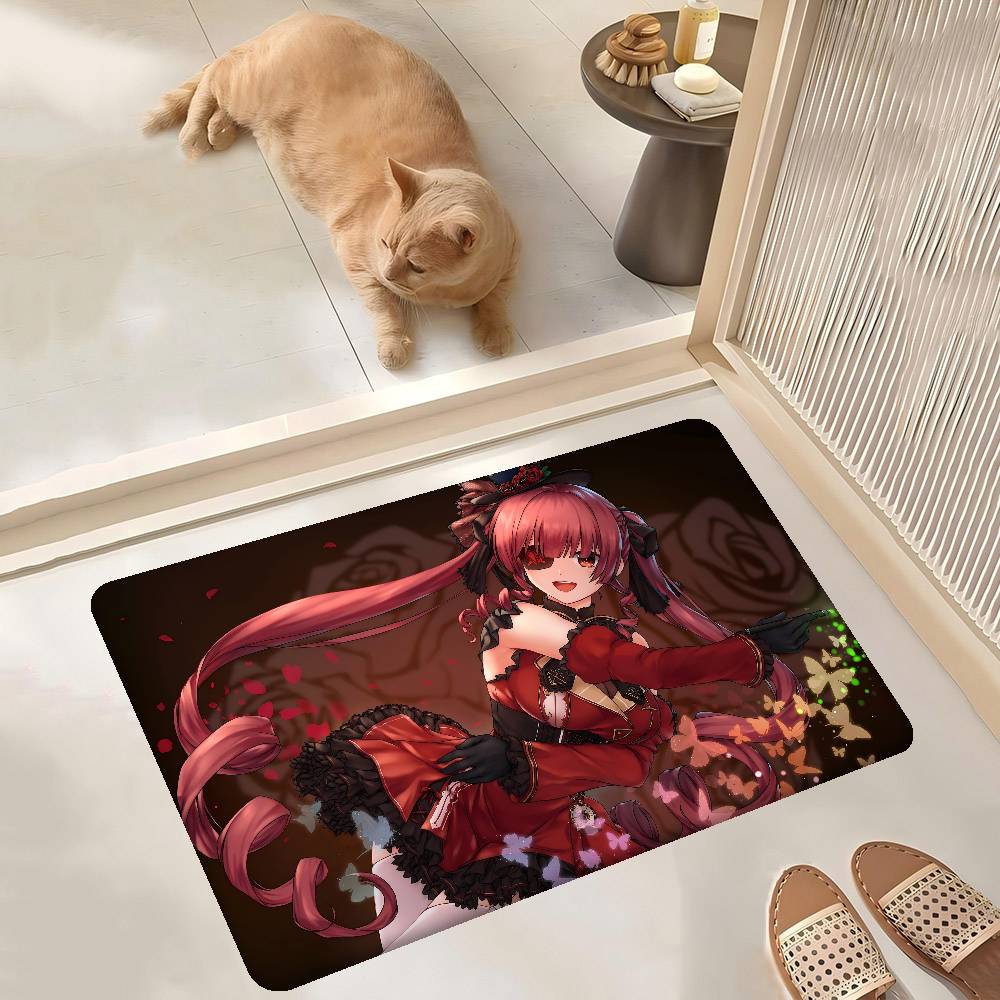 Hololive Houshou Cartoon Room Mats Anti-slip Absorb Water Long Strip Cushion Bedroon Mat Household Carpets