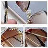 Fashion Brand Design Vintage Rimless Rhinestone Sunglasses Women Men Retro Cutting Lens Gradient Sun Glasses Female