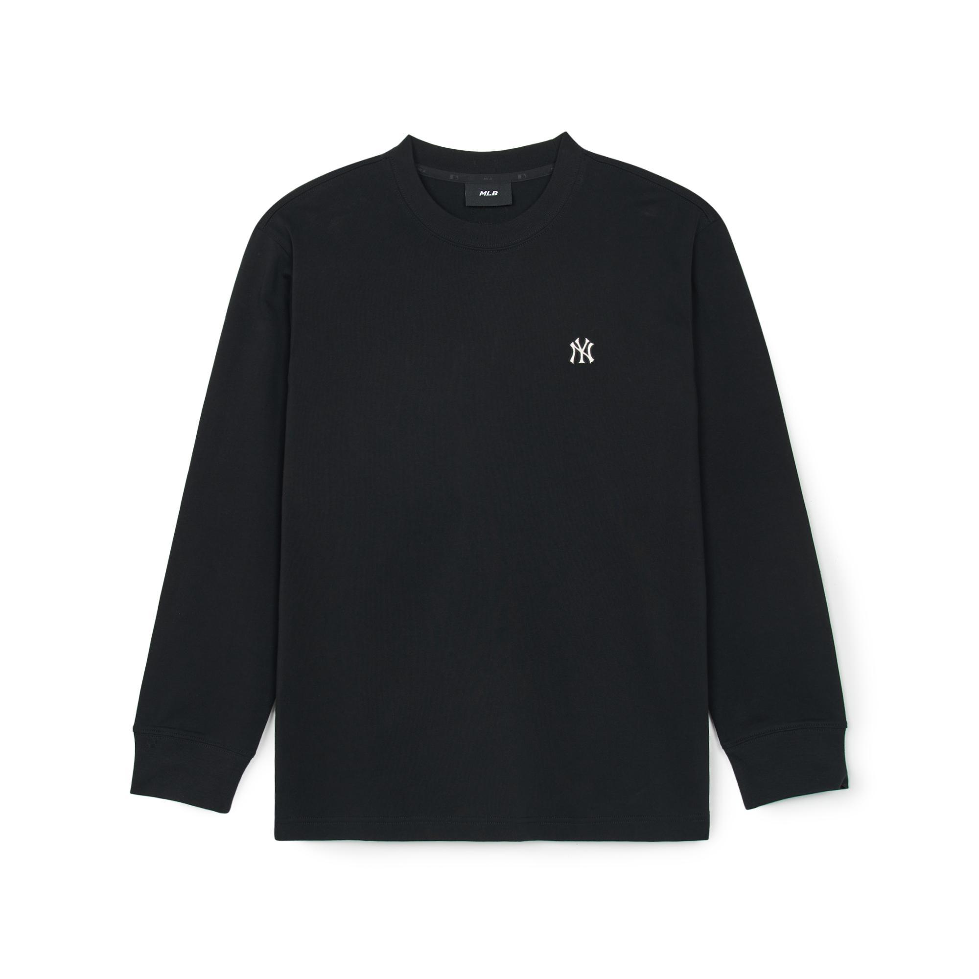 MLB New York Yankees Logo Gesticktes Pullover Langarm T-Shirt Unisex Oberteile Schwarz 3ATSB0144-50BKS XS black