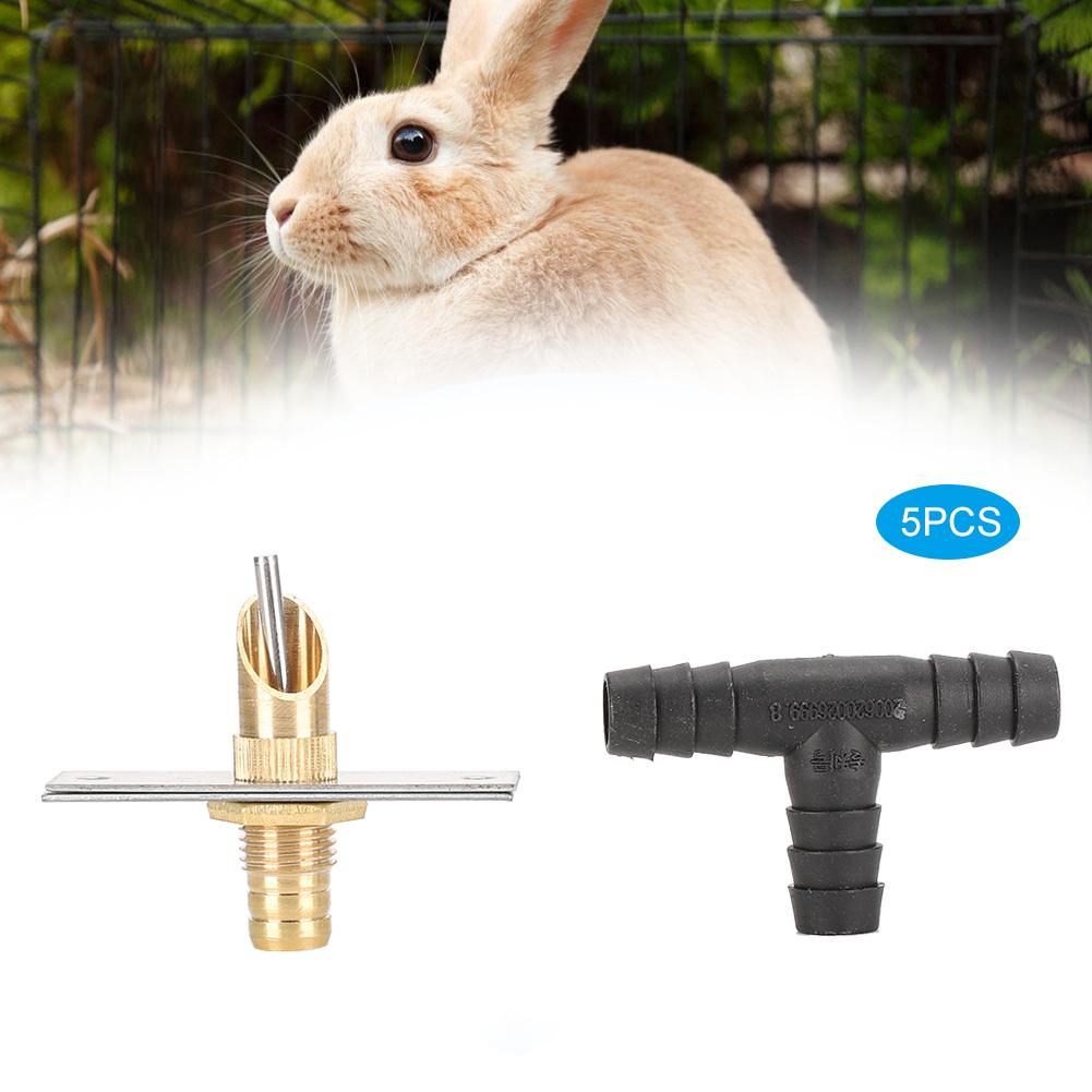 5Pcs Water Fountain Nipple Drinkers Mink Rbbit Breeding Drinking Equipment