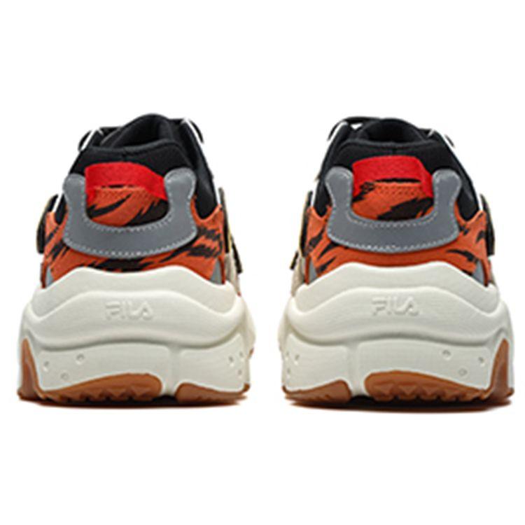 Fila Fusion Raccoon CNY Fabric Synthetic Leather Suede Tiger Year Limited Low-Top Dad Shoes Women Sneaker Black Orange T12W217316FBG