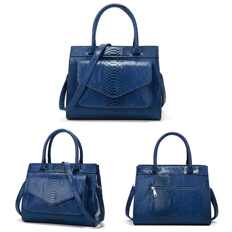 Mode PU Leder Serpentine Umhängetaschen Große Casual Tote Schlange Geprägte Haut Große Umhängetasche Messenger Bag Handtaschen Frauen Taschen mit Top-griff