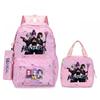 K-Pop Themed Lightweight Backpack Set Teen Girls - Cute Cartoon Design Breathable Outdoor School Bag With Ergonomic Curved
