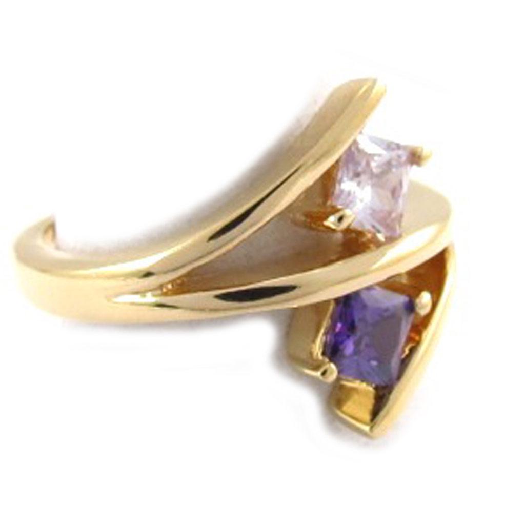 Gold Plated Ring 'Fusion' Golden Amethyst - 15 Mm